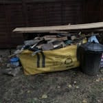 hippo bag with garden waste garden waste in hippo bag and wood and few rubble E14