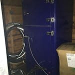 large metal clad fridgefreezer Very heavy metal clad fridge freezer - about 6ft tall. Would need at least two very strong people to lift it. W6