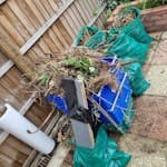 home and garden waste 1 bag of shelves, 1 small kitchen unit,sink pedestal and garden waste split between 5 bin bags and 3 crates.Some of these items can be reused. CM14