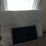 Queen mattress and TV a queen sized mattress and a large TV TW18