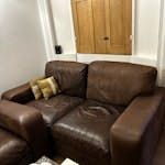 2 leather sofas; 2&3 seaters 3 seater leather sofa, AND a 2 seater leather sofa. Bulky furniture. Cushions come off. Ideally removed before 9am on Thursday N1