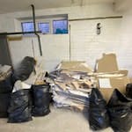 plasterboard and ceiling tiles plasterboard pile and old broken plasterboard in 5 bags and few bags of office ceiling tiles and 2 bags of wall insulation and cut off waste of carpet. ME8