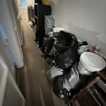 building waste blind, bags, cardboard, empty paint pots N10