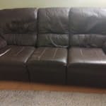 2 MFI leather recliner sofas One 3 seater and one 2 seater leather recliner sofa. Please  collect from ground floor living room. They are heavy and may need to be dismantled PR6