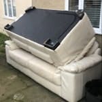2 sofas 2 old leather sofas. been outside for 2 weeks. CM5