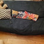3 seater sofa (detachable arms 3 seater leather sofa (cove on in picture) detachable arms for easy removal from room and house. 10 steps down to road. Limited on street parking, on a bus route. BN1