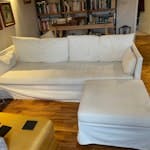 IKEA sofa bed Ikea sofa bed, metal frame, comes apart, covered in heavy white cotton, that can be removed to wash BN7