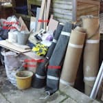 Decorator's Waste Cardboard, plastic dust sheets, carpet - cut & taped up, small quantity of wood offcuts, a few old buckets. NO BRICKS, NO RUBBLE, NOTHING HEAVY (Photo taken yesterday, so everything is dry) W4