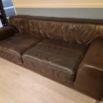 3 seat and 2 seat leather sofa 2 and 3 seat Ikea leather sofas, worn, could be refreshed or recycled. TN15