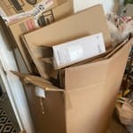 2 Large cardboard boxes filled cardboard boxes with cardboard and bubble wrap SW19