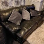 3 seater leather sofa and arm leather 3 seat sofa and arm chair, due to disability need help to get it out of house SO50
