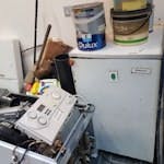 old boiler, small fridge, wire parts in the boiler can be used, cables can be stripped for copper, all rubbish is bagged, all items to be cleared are in the pictures. E10