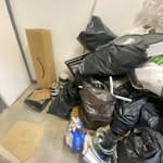 bags of rubbish, cardboard and mostly bags of rubbish, (very light), card board boxes and empty paint buckets SE18