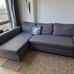 Sofa Bed A 5 year old used IKEA sofa bed in good condition. Can be dismantled and reassembled easily. Some marks and stains. Could easily be cleaned and reused.  Fire tags intact N19