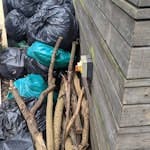Garden Waste Garden waste comprising of leaves, twigs and grass in bin bags and a few small branches. NW3