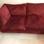 2 x 2 seat sofa + footstool Multiyork sofas in good condition with fully  removable covers. Sofas 1.7m x 1m N1