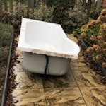 Bathtub P shaped bath tub - has a crack in it so had to replace. 
It’s in the front garden ready to go! KT10