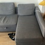 L shape sofa bed a 4 year old ikea sofa bed, with some cat scratches but otherwise in good condition E14