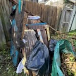 garden shed, garden waste shed panels with insulation and roof, garden waste 2 broken paving stones SW13