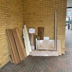 Laminate floor One pile and two boxes of laminate floor and skirting board - exactly as pictured. All laid out and labelled ready for collection from within the gates - concierge access at any time on Monday. Thank you! E8