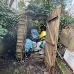 Small shed & table Small garden shed has collapsed and needs to be dismantled (into smaller sections) and removed, along with most of its contents (mainly bags of garden waste), plus small garden table and four additional bags of garden waste. My timing is fairly flexible this week and next. BN2